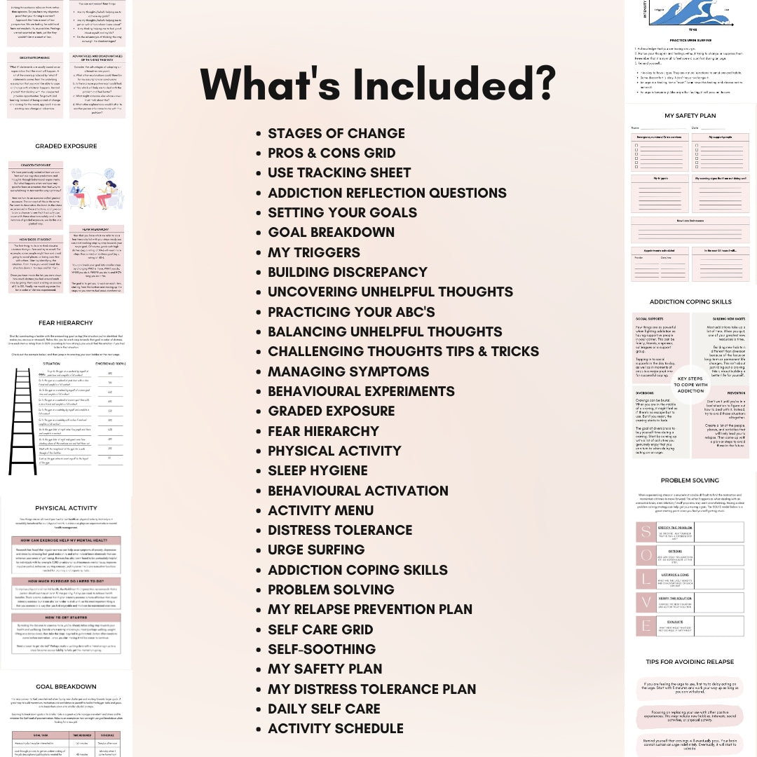 Addiction Recovery & Sobriety Toolkit | CBT & Relapse Prevention New